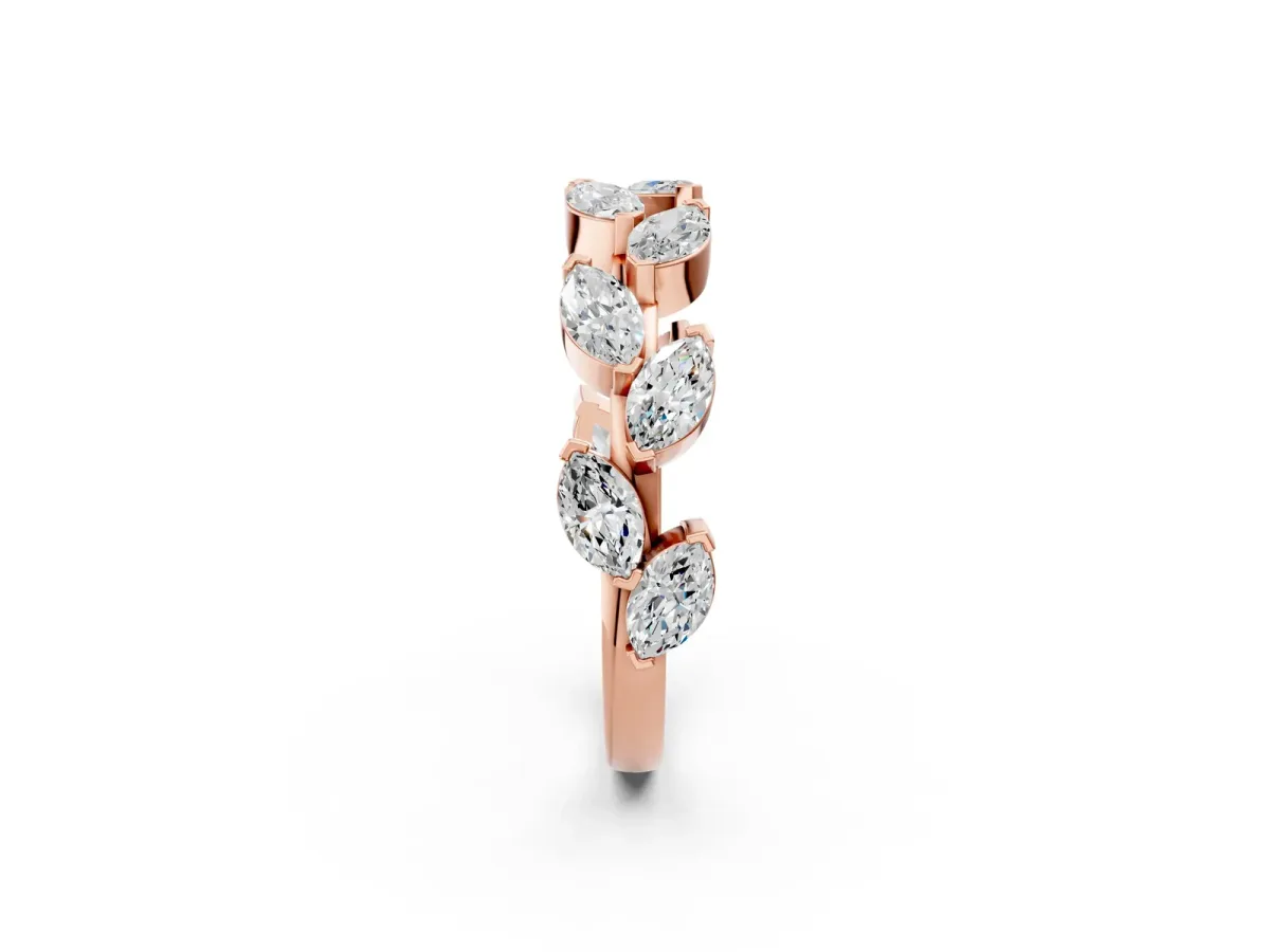 Marquise Diamond Eternity Band with Shared Prong Setting Rose gold