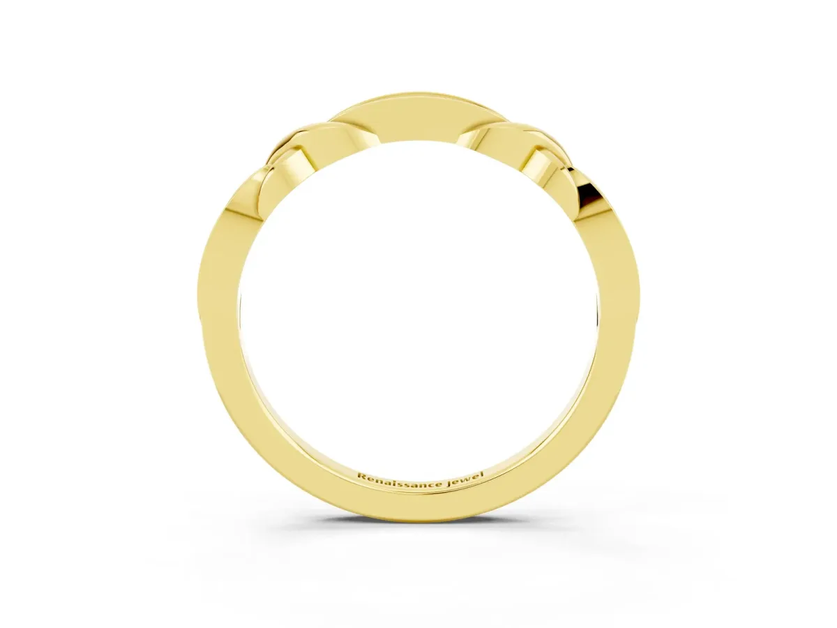 Twisted Marquise Morganite Pavé Band with Shared Prong Setting Yellow gold