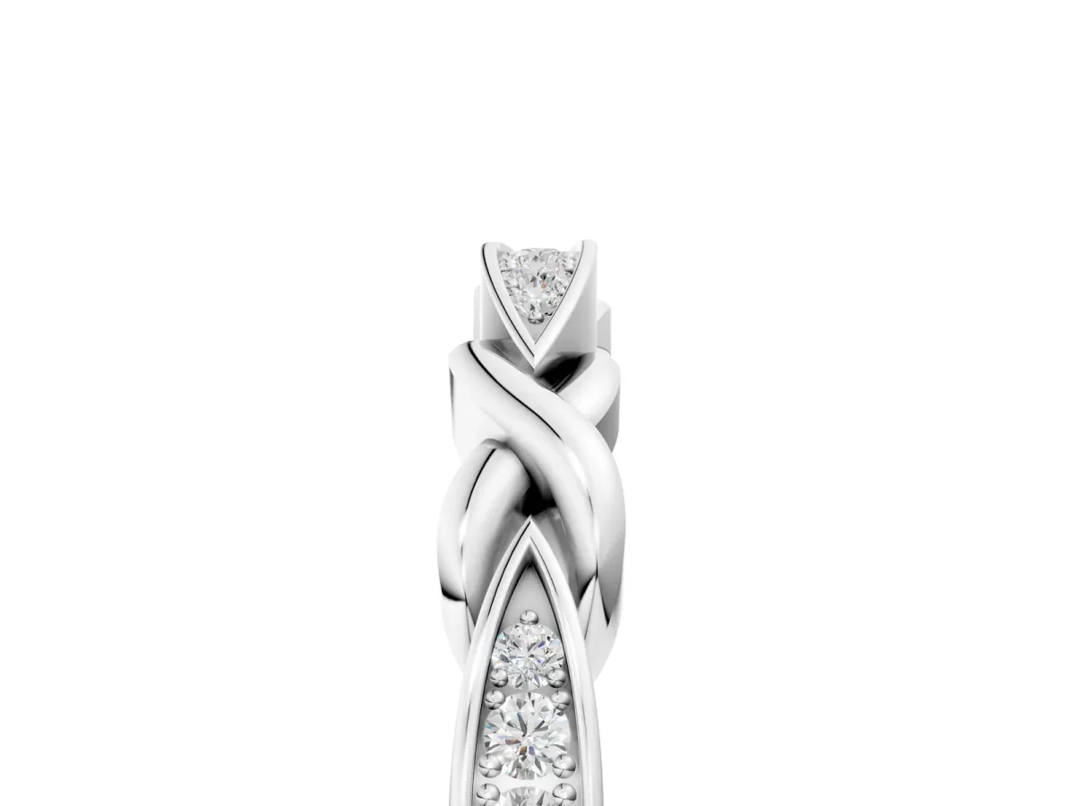 Twisted Marquise Diamond Pavé Band with Shared Prong Setting Platinum