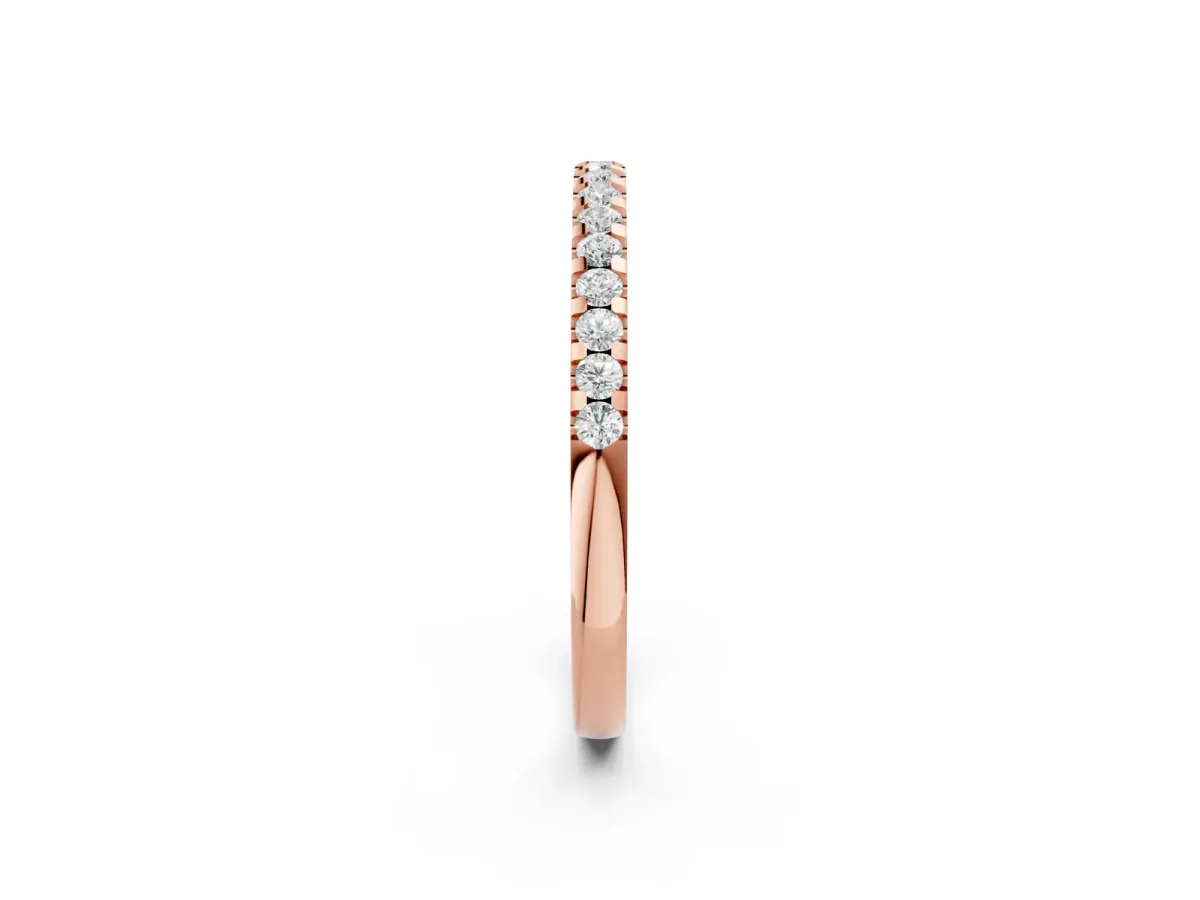 Round Diamond Half Eternity Prong Set Band Rose gold