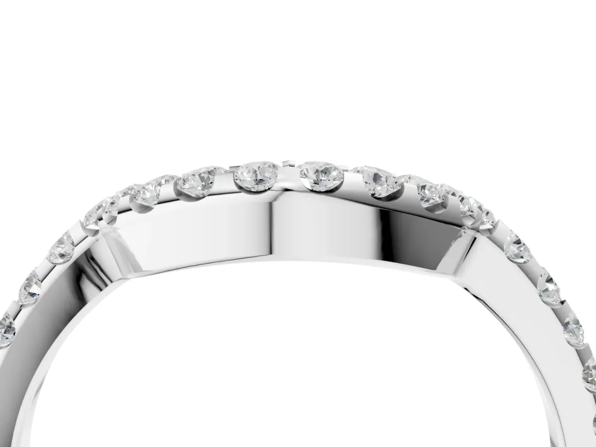 Round Diamond Pavé Curved Eternity Band Platinum