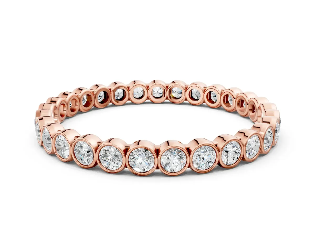 Bezel-Set Round Diamond Eternity Band Rose gold