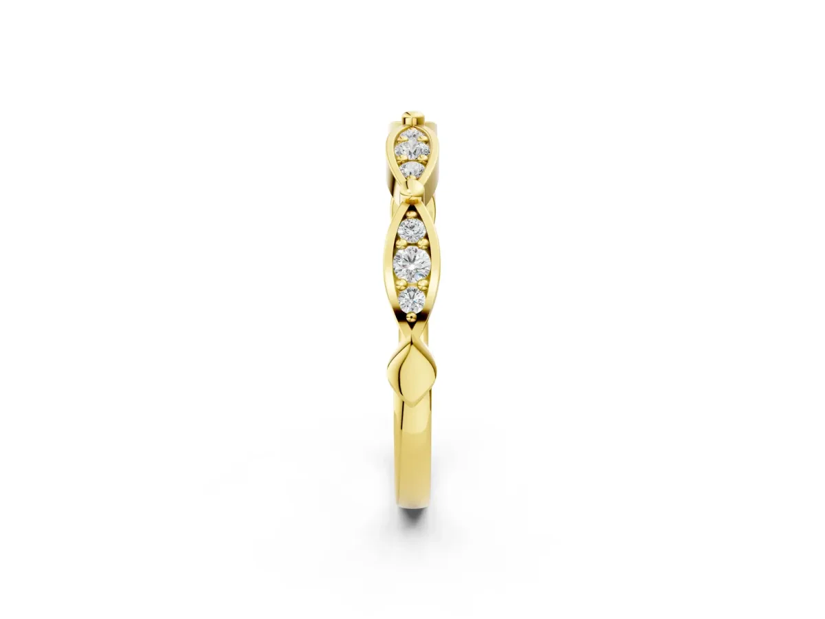 Marquise Diamond Pavé Eternity Band with Bezel Setting Yellow gold