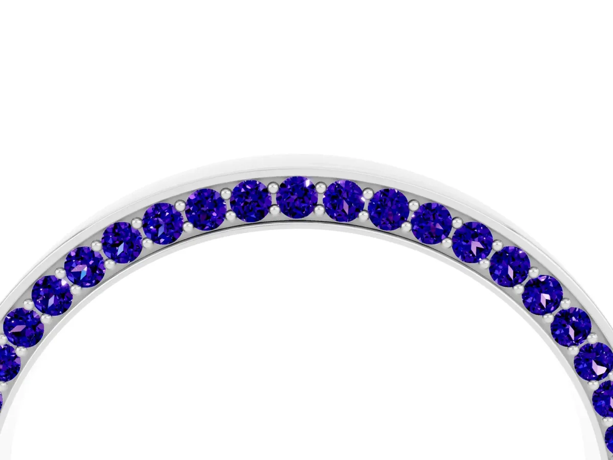 Pavé Round Tanzanite Channel Set Band White gold