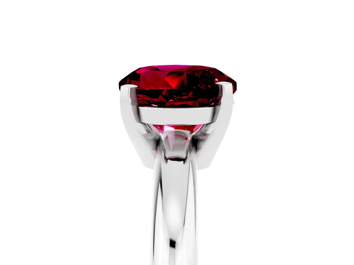 Pavé Round Ruby Twist Band Silver