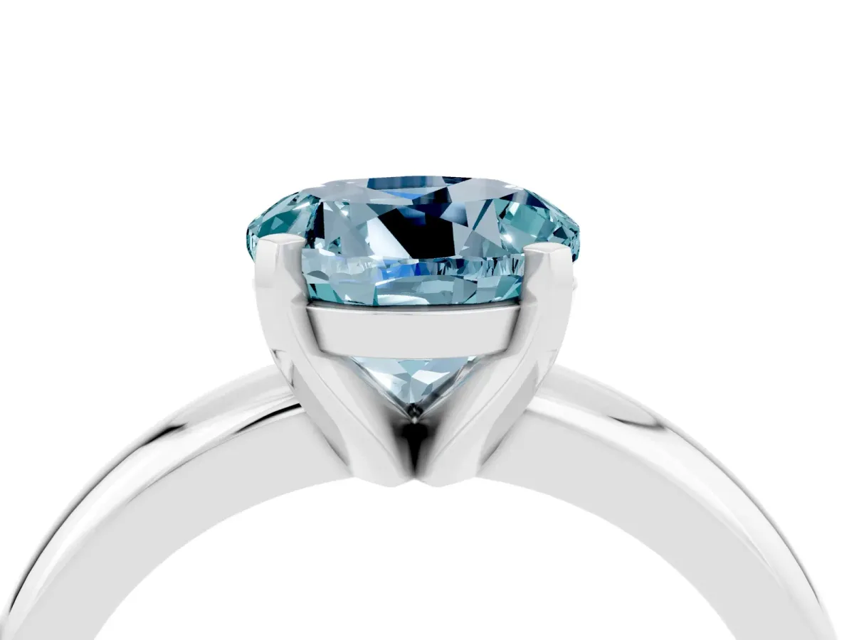 Pear and Heart Toi Moi Ring with Prong Setting and Plain Band Platinum