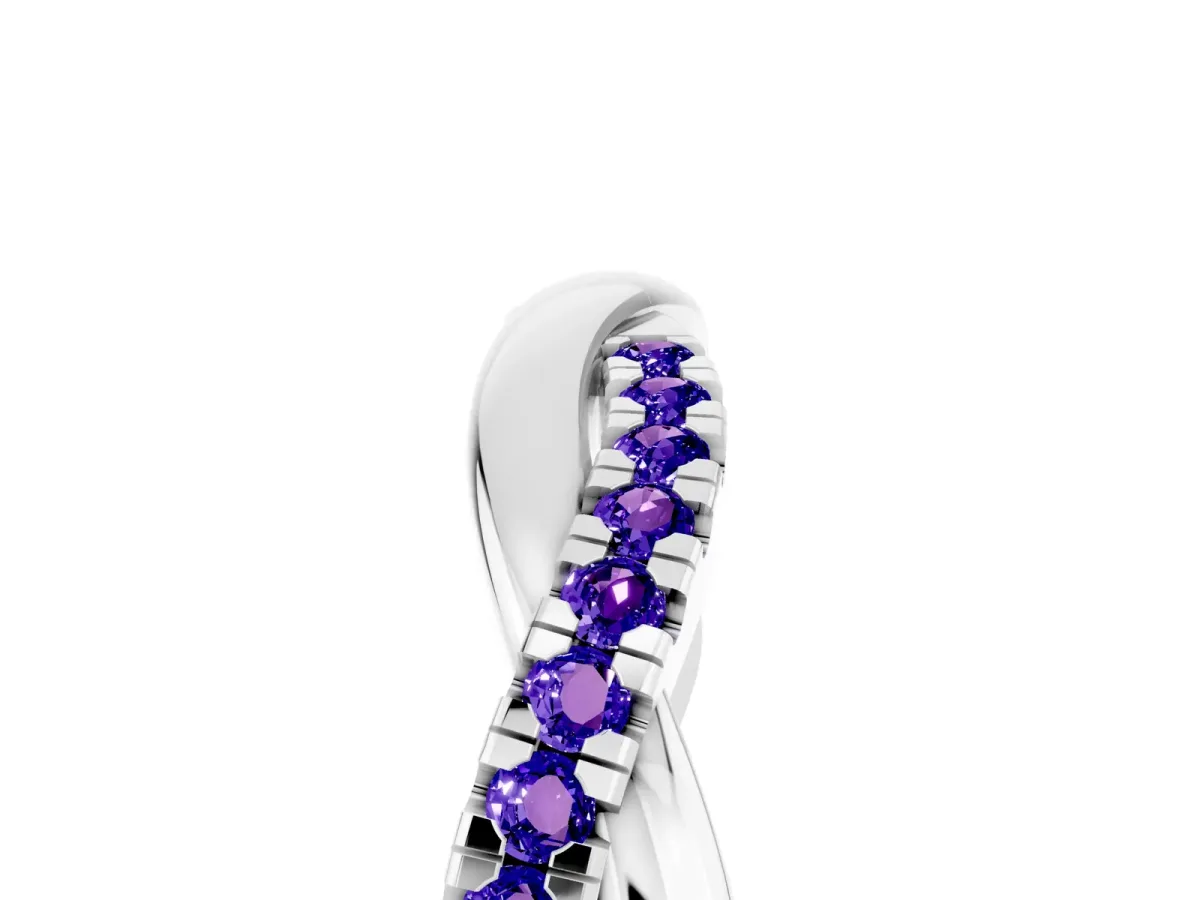 Round Tanzanite Twisted Infinity Band with Prong Setting Platinum