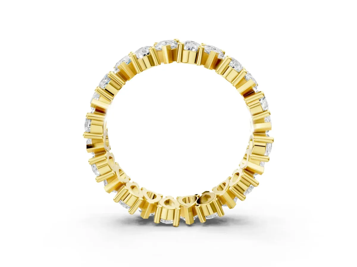 Pear Diamond Shared Prong Eternity Band Yellow gold