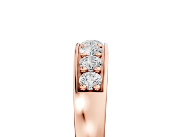 Channel-Set Round Diamond Comfort Fit Band Rose gold