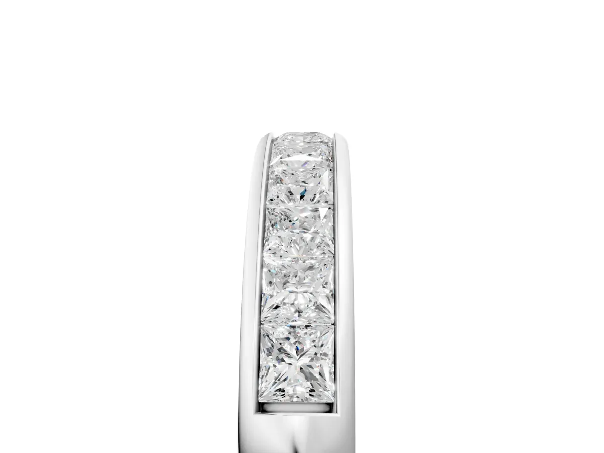 Channel Set Princess Cut Diamond Eternity Band White gold