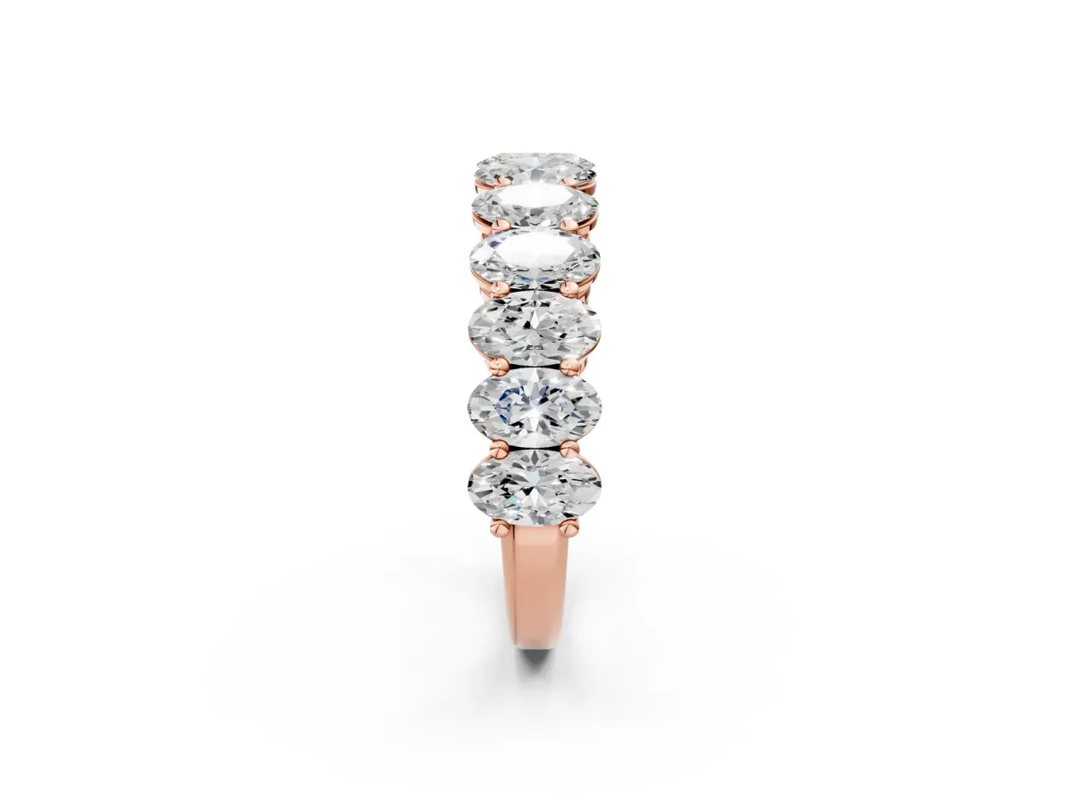 Oval Diamond Prong-Set Eternity Band Rose gold