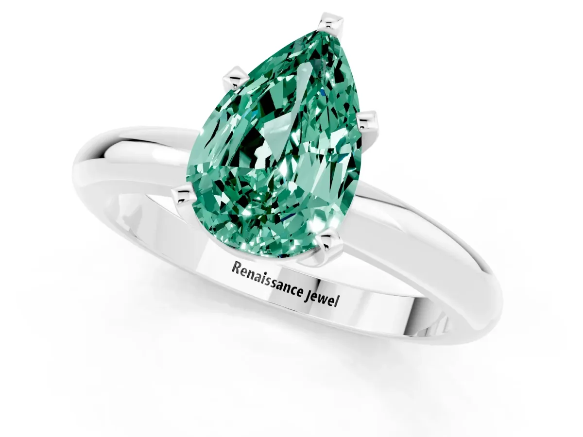 Pear and Marquise Diamond Floral Promise Ring Silver
