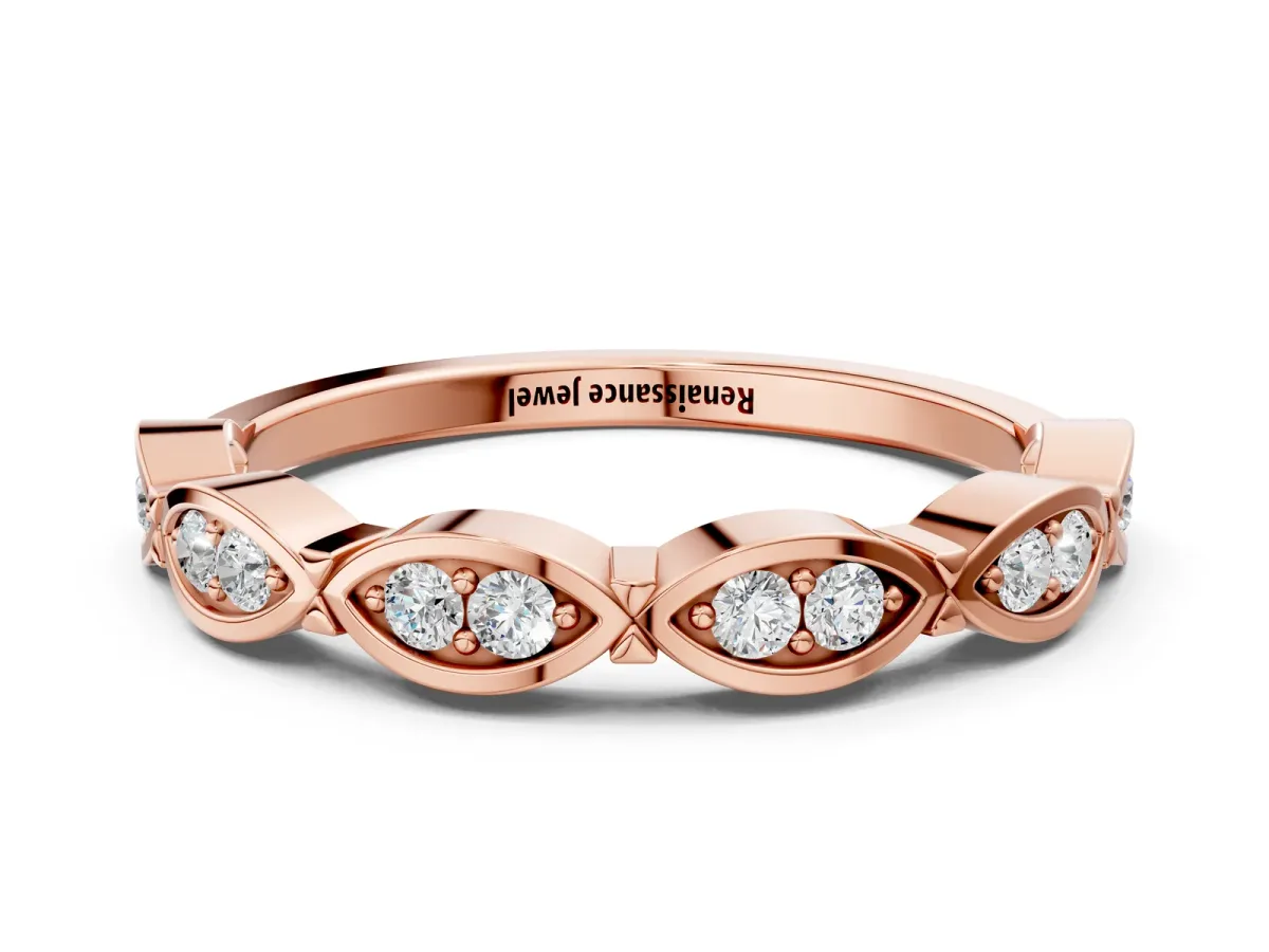 Marquise Diamond Bezel Set Eternity Band Rose gold