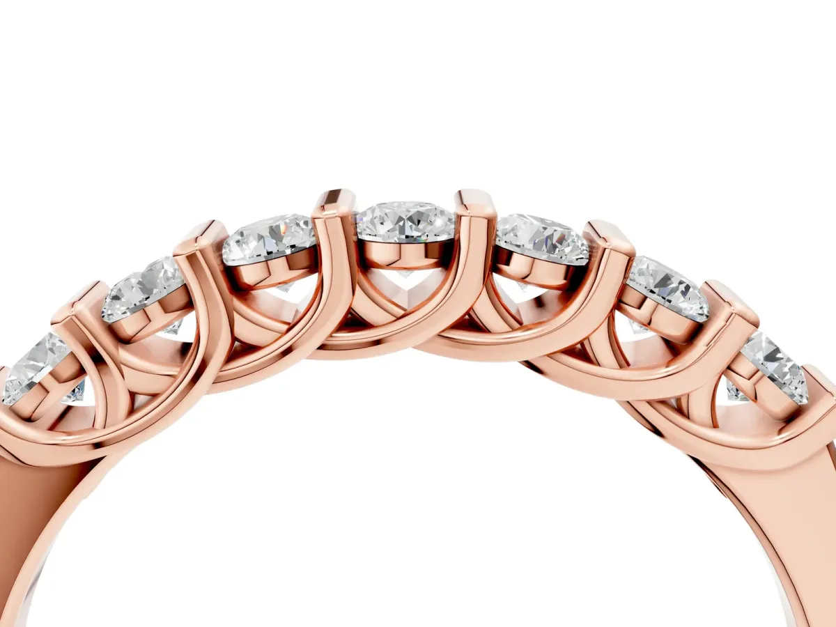 Channel-Set Round Diamond Half-Eternity Band Rose gold