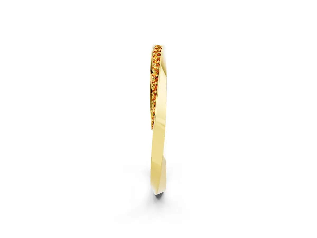 Pavé Round Citrine Twist Band Yellow gold