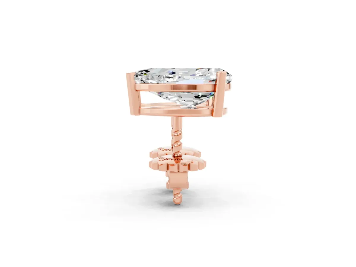 Pear Cut Moissanite Stud Earrings Rose gold