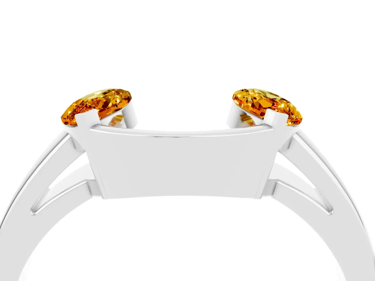 Marquise Citrine Open Band Ring with Tension Setting White gold