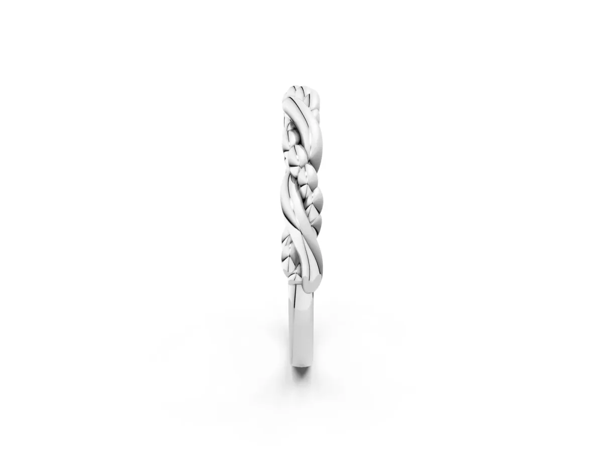 Twisted Rope Solitaire Band Silver