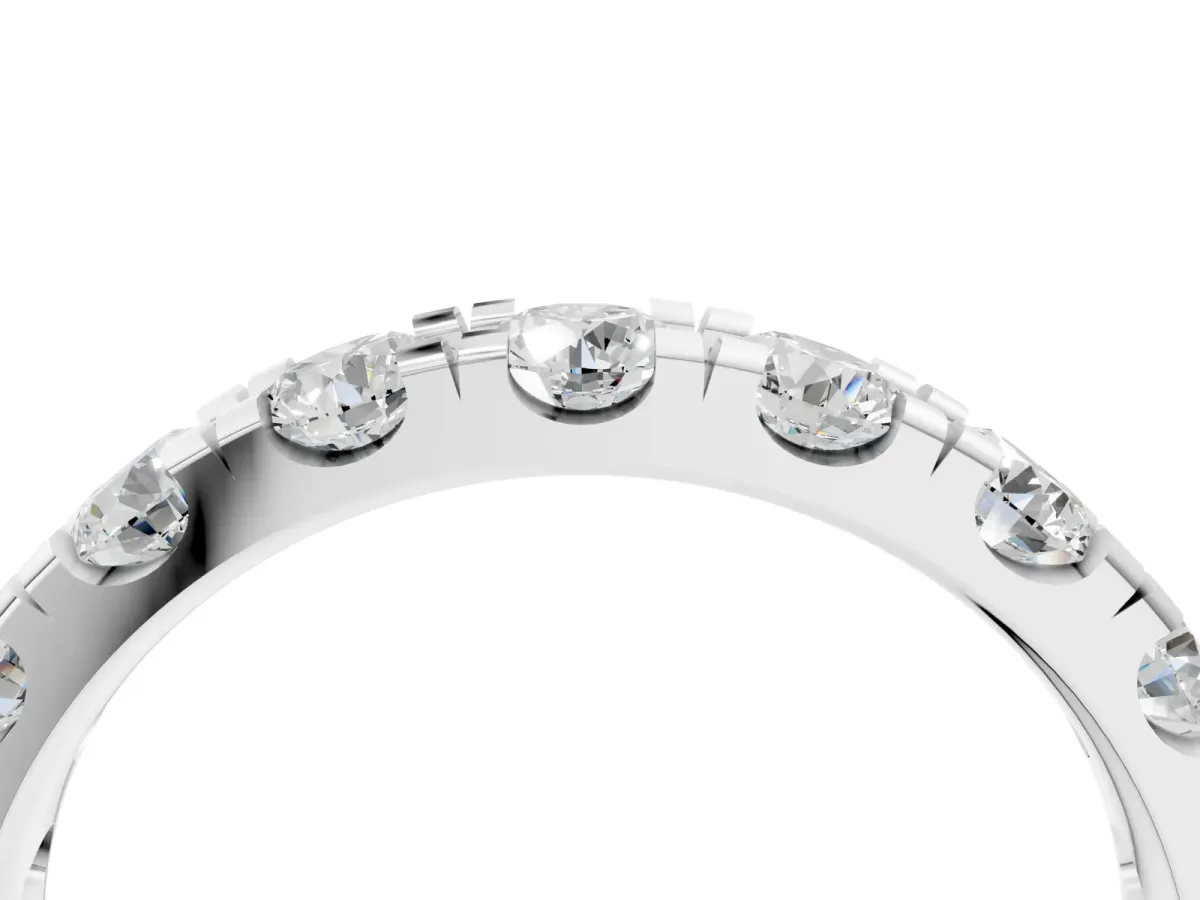 Round Diamond Full Eternity Band with U-Prong Setting Platinum