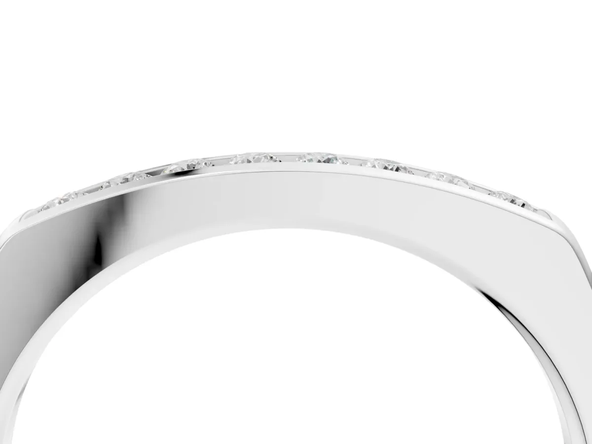 Channel Set Round Diamond Flat Band Platinum