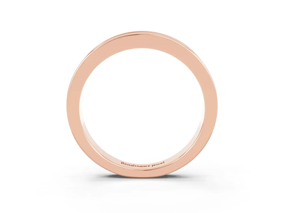 Channel Set Round Blue Sapphire Eternity Band Rose gold