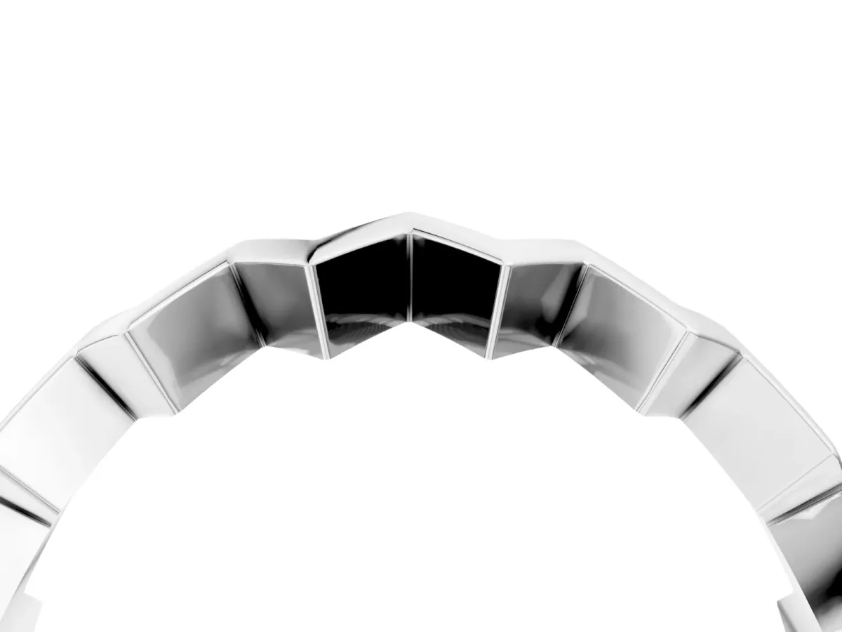 Zigzag Chevron Band Platinum