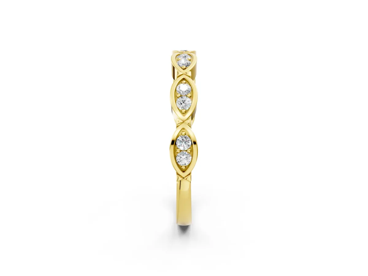 Marquise Diamond Bezel Set Eternity Band Yellow gold