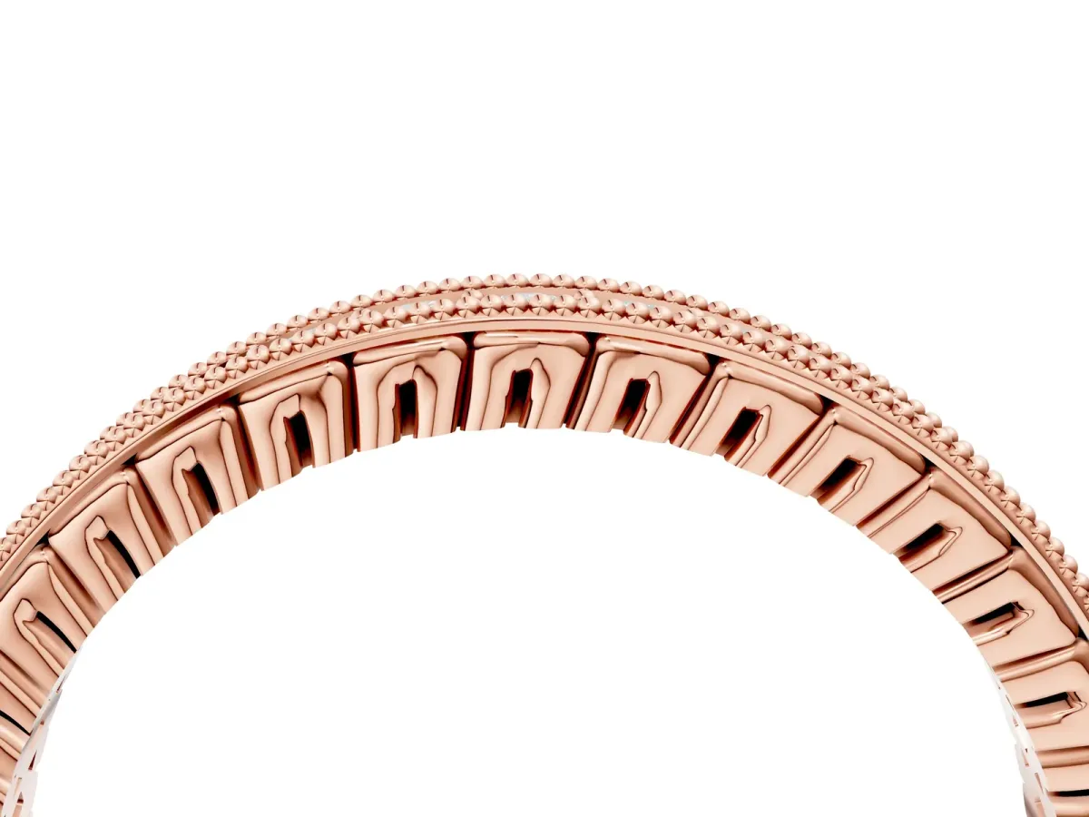 Round Diamond Milgrain Channel Set Eternity Band Rose gold