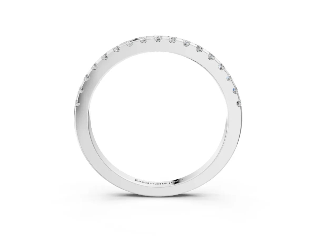 Round Diamond Pavé Set Eternity Band with Micro Prong Setting Silver