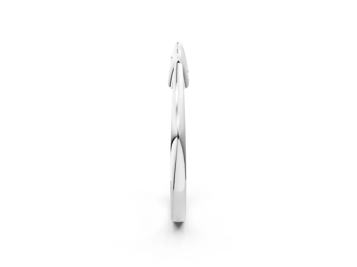 Bamboo-Inspired Plain Metal Band Silver