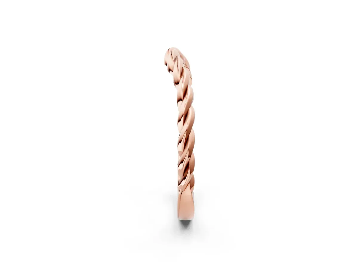 Marquise Diamond Twist Eternity Band with Bezel Setting Rose gold