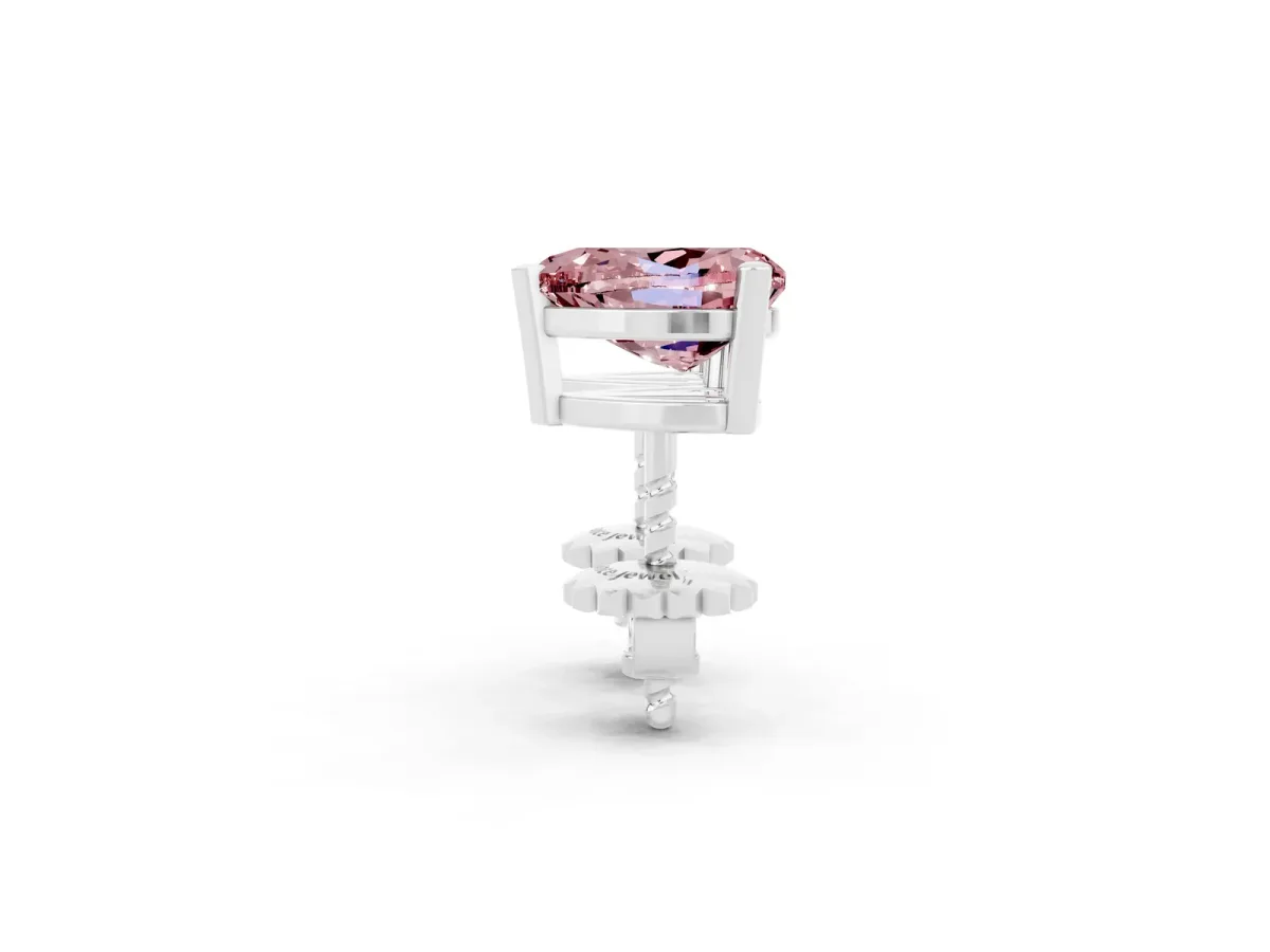 Heart Cut Morganite Stud Earrings White gold