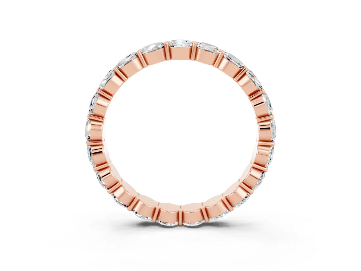 Round Moissanite Eternity Band with U-Prong Setting Rose gold