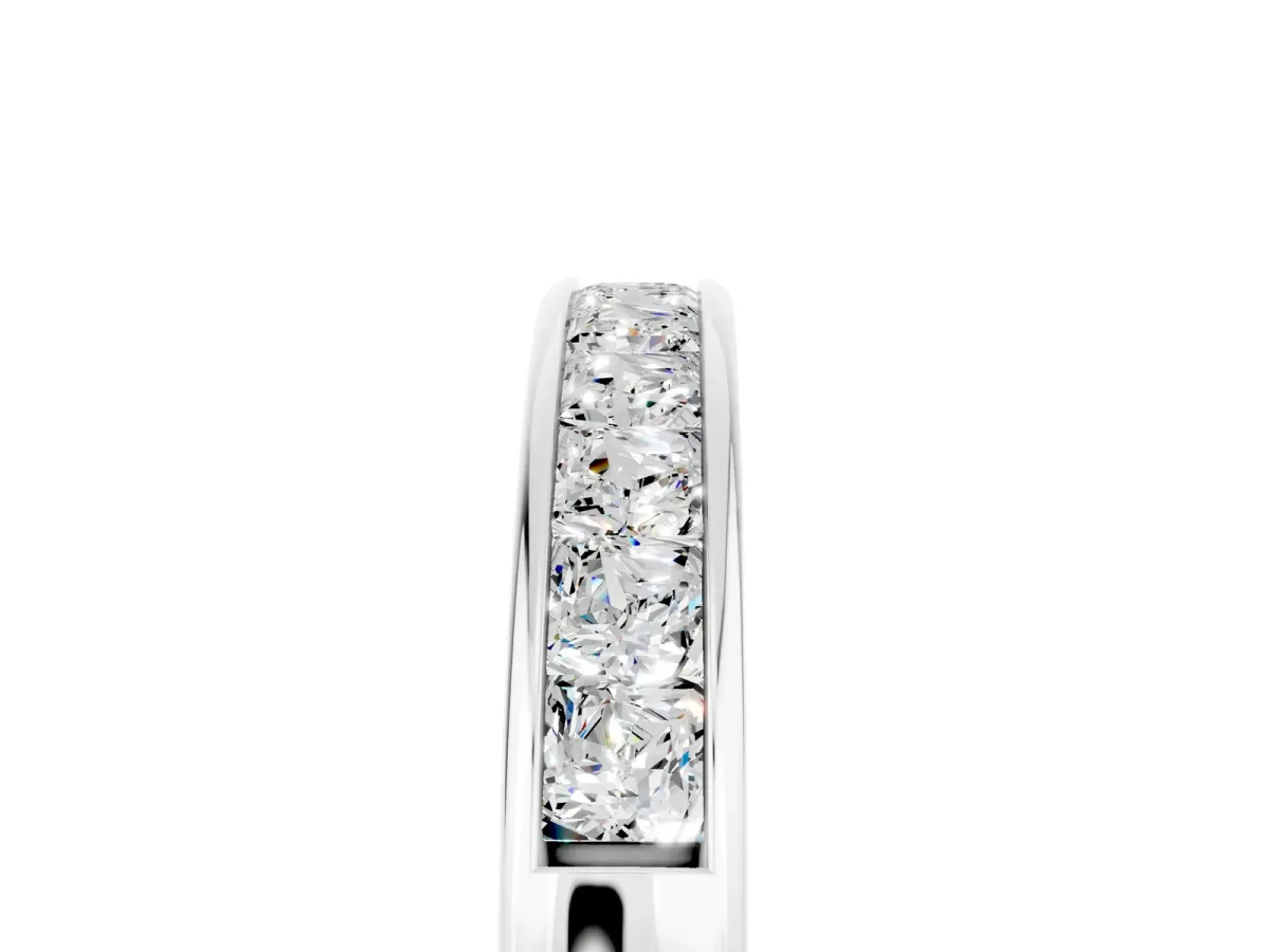 Channel Set Princess Cut Moissanite Eternity Band Platinum