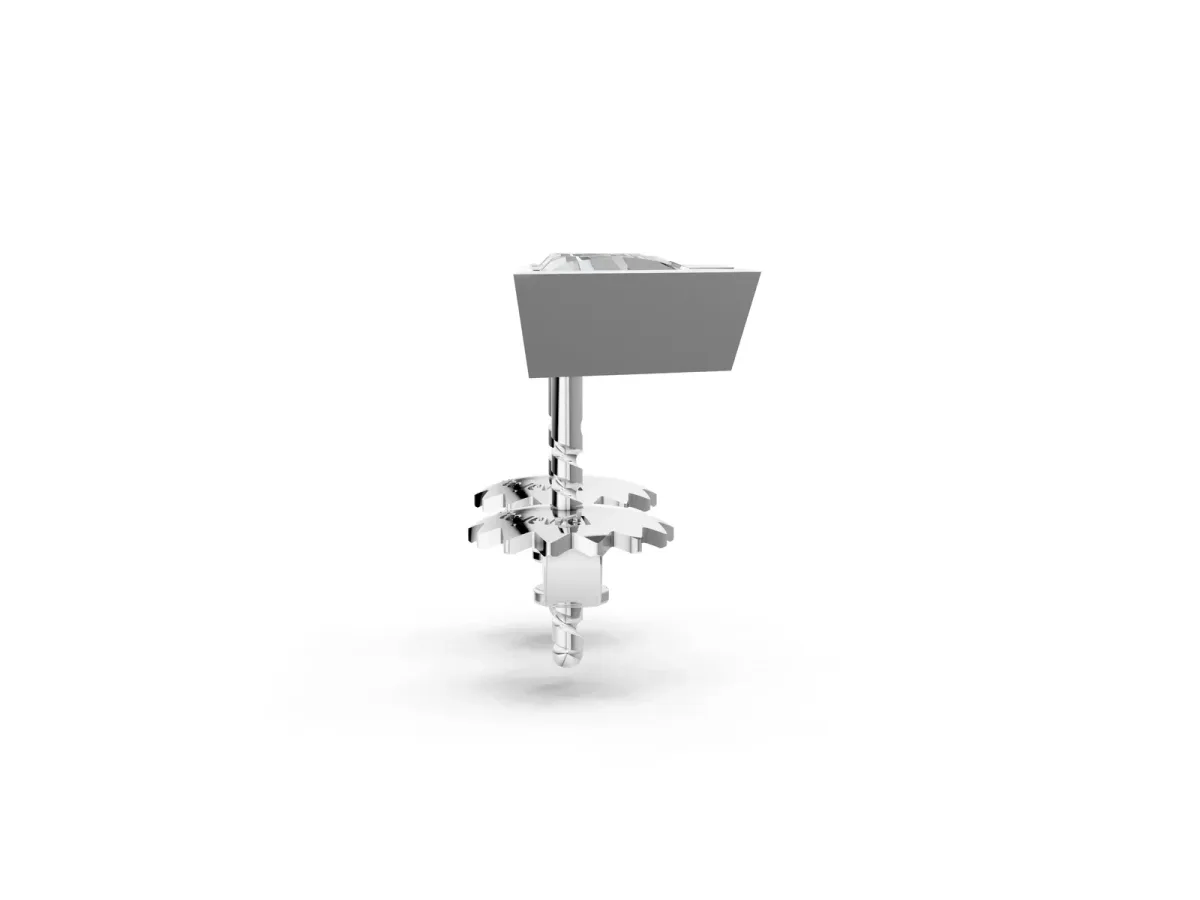 Trillion Diamond Bezel-Set Solitaire Stud Earrings Silver