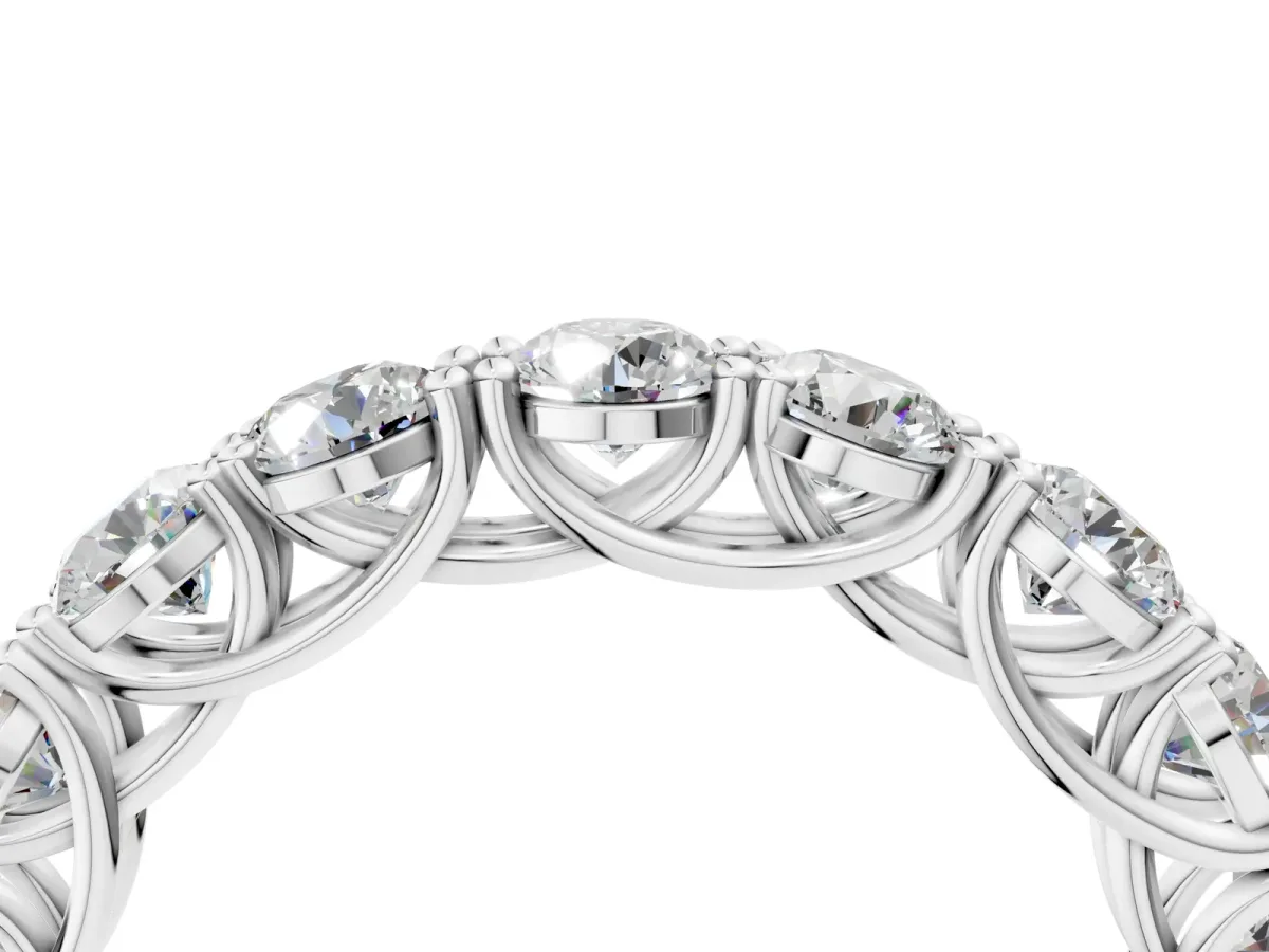 Round Diamond Woven Full Eternity Band Platinum
