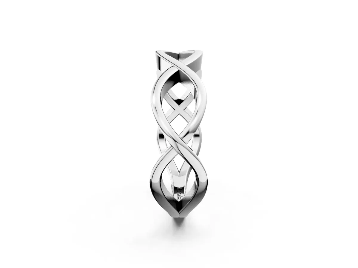Twisted Infinity Plain Band Silver