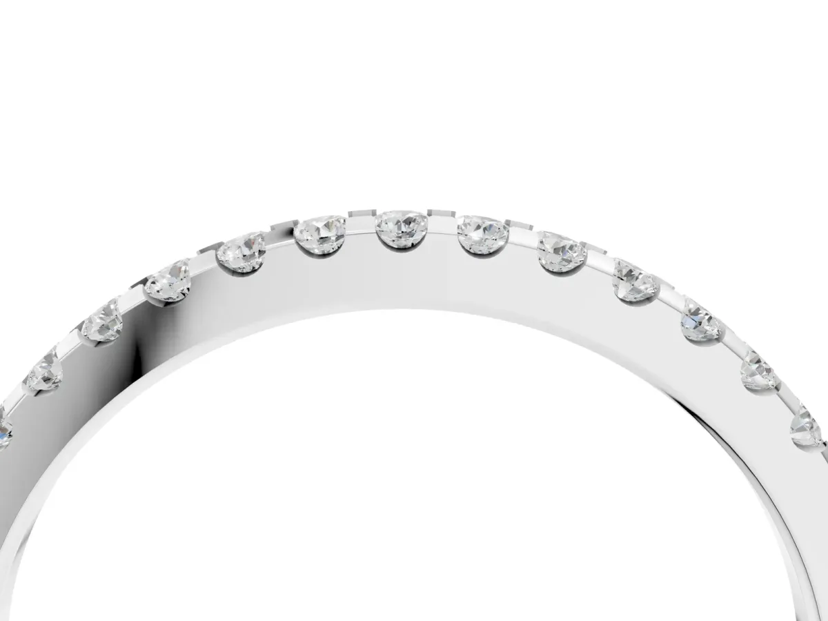 Round Diamond Half Eternity Prong Set Band Platinum