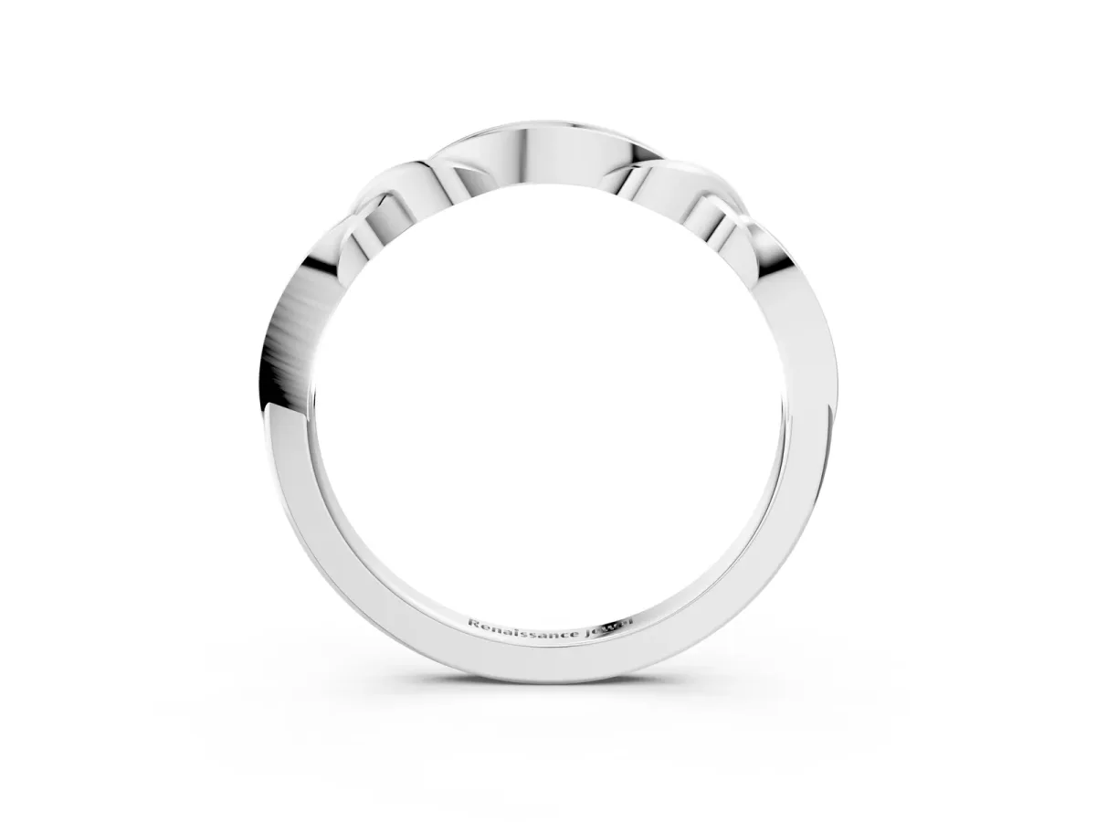 Twisted Marquise Diamond Pavé Band with Shared Prong Setting Platinum