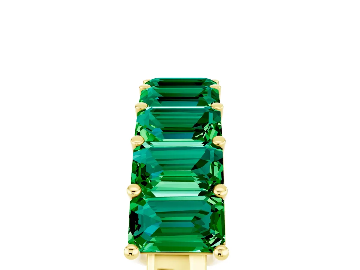Emerald Cut Emerald Prong-Set Eternity Band Yellow gold