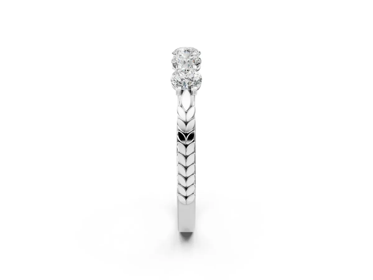 Five-Stone Round Diamond Prong-Set Band Platinum